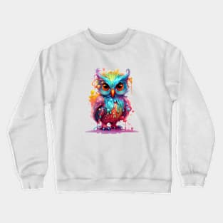 Cute Colorful Owl Crewneck Sweatshirt